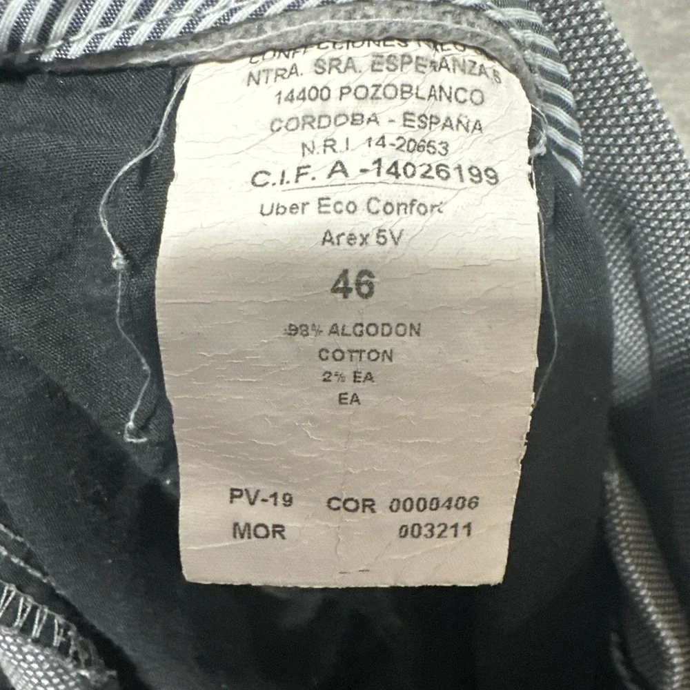LCDN Limited Edition Chinos Sport Mens Pants EU Size 46 Textured Gray Spain Made